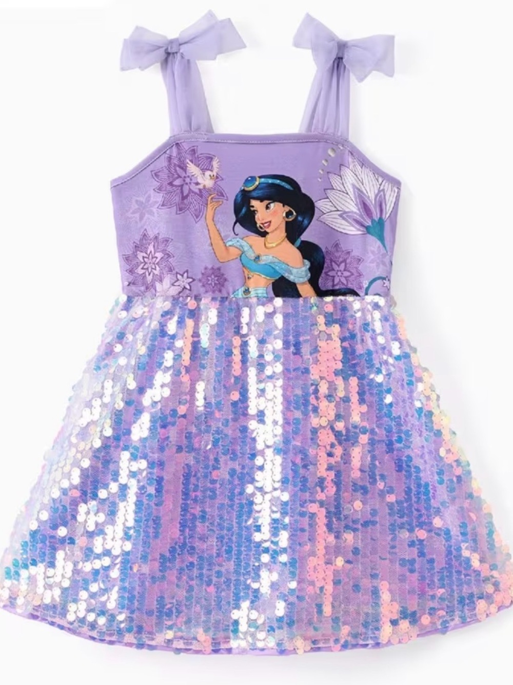 NWT-Disney x Pat Pat Princess Jasmine Girl’s Size 4/5 Sleeveless Sequin Dress